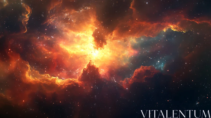 Star-forge nebula blazing in cosmic wildfire bloom.