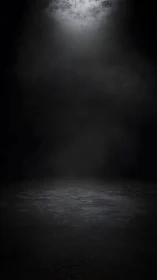 Moody spotlight over wet dark floor suggests dramatic staging