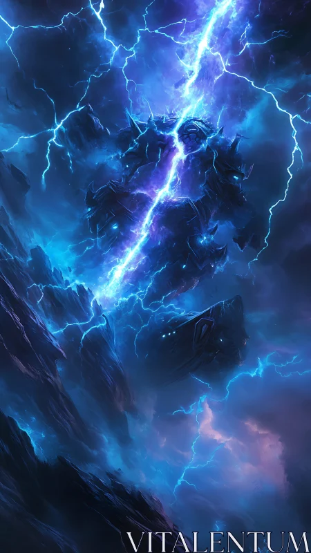 Stormforged colossus awakens beneath a shattering sky veil