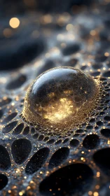 Celestial droplet cradles a lattice of liquid constellations