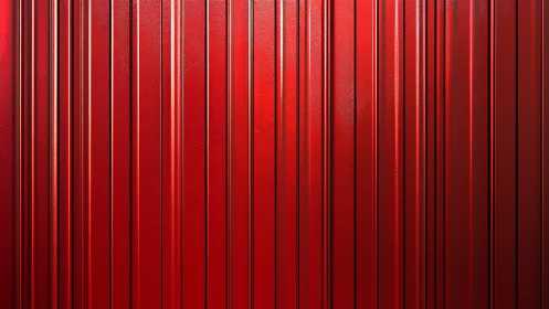 Red vertical metal cladding with linear ridged texture.