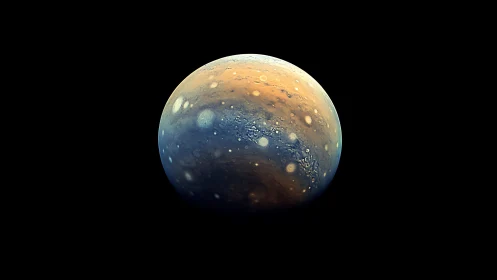 Alien storm planet glows softly in a midnight cosmic hush