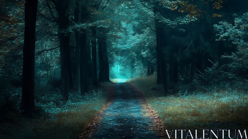 Enchanted Forest Path Through Twilight.