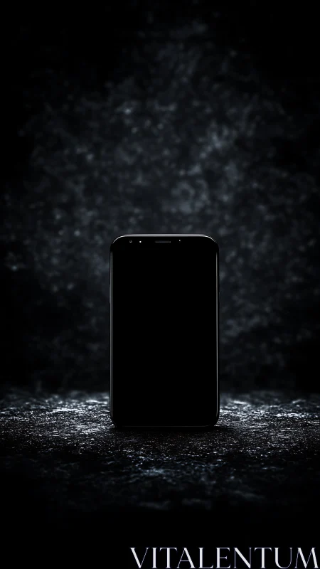 Dark Smartphone Display Against Noir Textured Background