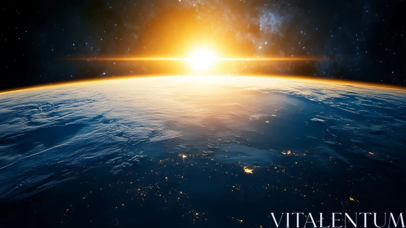 Solar dawn ignites Earth’s horizon in cinematic splendor.