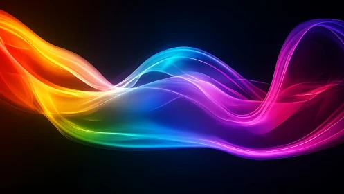 Neon river of color dancing across a midnight void.