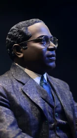 Elegant suited male bust rendered in dramatic side lighting.