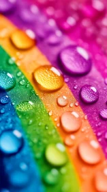 Macro study of water droplets on saturated rainbow bands