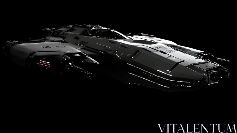 Stealth starship render emphasizes aerodynamic hull geometry
