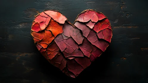 Fractured Heart Form: Layered Dimensional Sculpture.