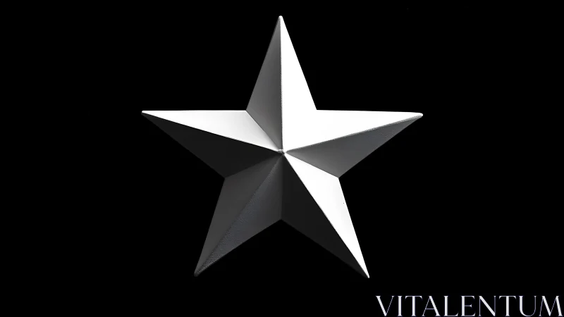 Sharp-edged silver star pierced by deep cosmic blackness.