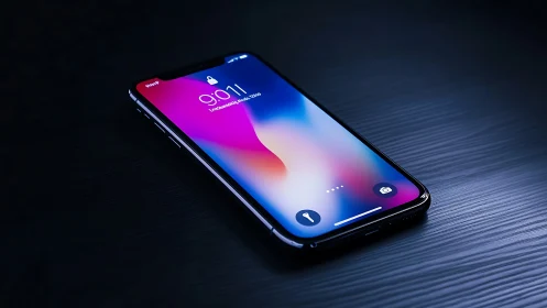 iPhone X Smartphone Locked Screen Display Setup.