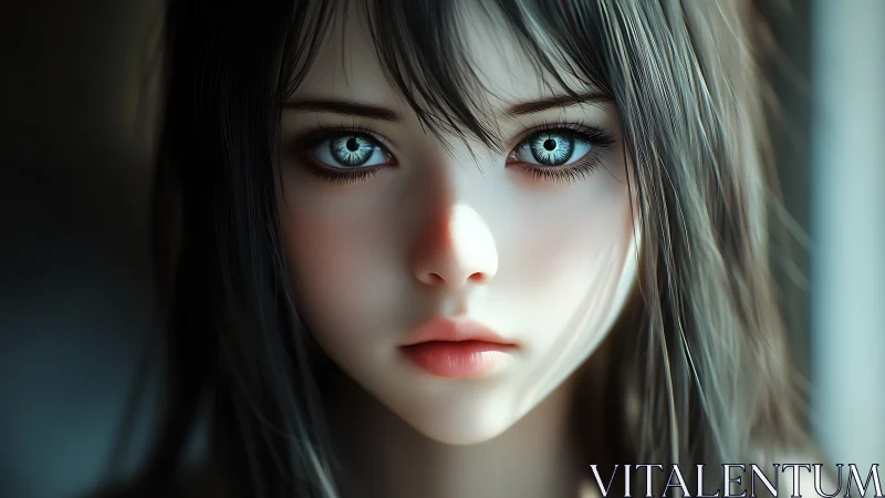 Starlit-eyed girl in luminous soft-focus portrait hushes daylight.