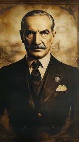 Vintage gentleman in a sepia-toned dignified portrait.
