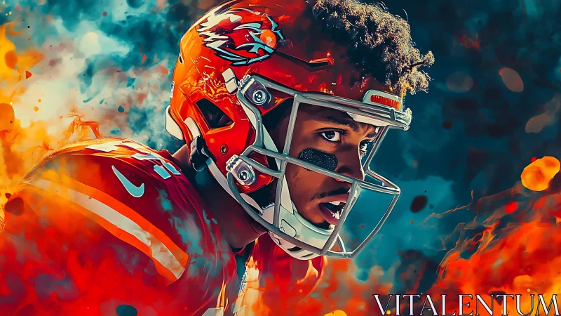 Gridiron comet streaks through molten clouds of color