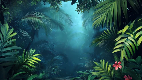 Deep Jungle Canopy: Luminous Tropical Ecosystem.