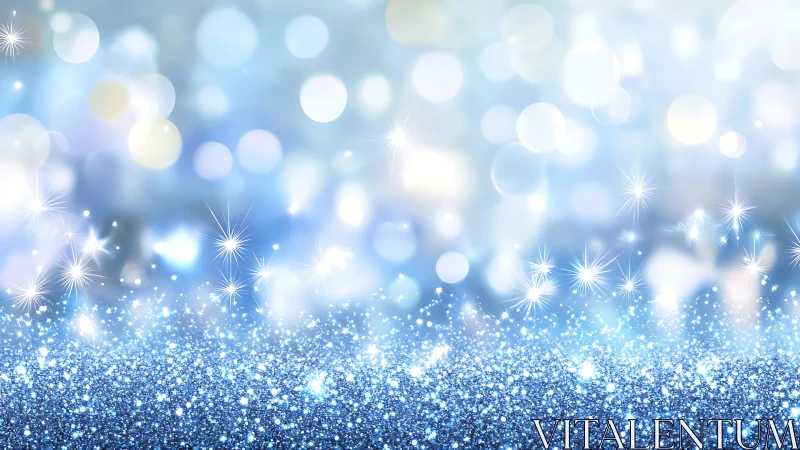 Frostlit glitter shoreline under dreamy winter bokeh sky.