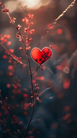 Red Heart-shaped Bokeh Structure with Crystalline Surface Frosting