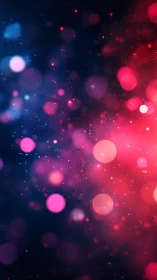 Dreamy pink and blue bokeh lights in a cozy night sky.