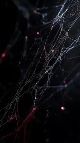 Neon data filaments weaving a dark cosmic latticework.