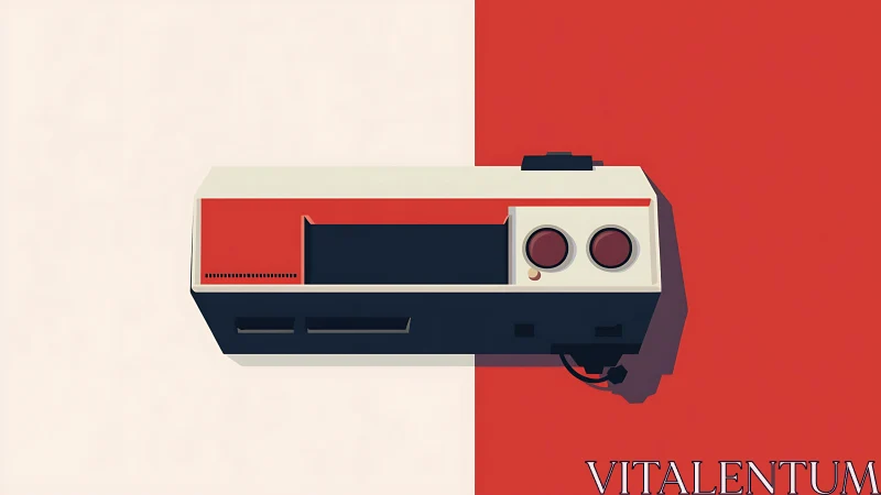 Retro Gaming Console Technical Illustration Design