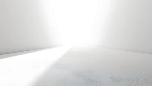 White void corridor dissolves into a blinding horizon glow