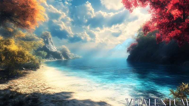 Tropical Lagoon Paradise with Seasonal Foliage Transitions