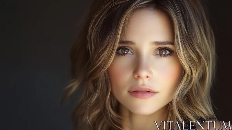 Golden gaze in soft shadow, a portrait carved from light.