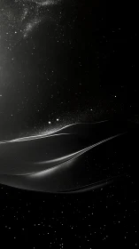 Starlit cosmic dunes curve through a luminous void.