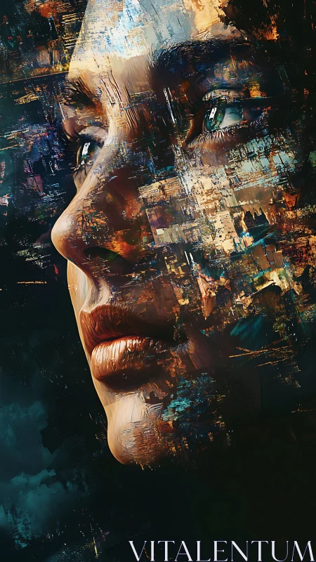 Digital daydreamer dissolves into prismatic city lights.