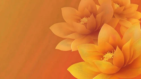 Golden Lotus Flowers in Warm Radiance.