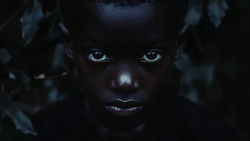 Eyes Luminous in Obsidian: A Soul Piercing Through Darkness.