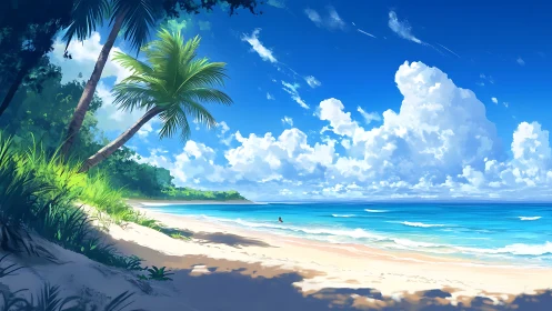 Paradise Cove Embraces Morning Light: Tropical Sanctuary Rendered