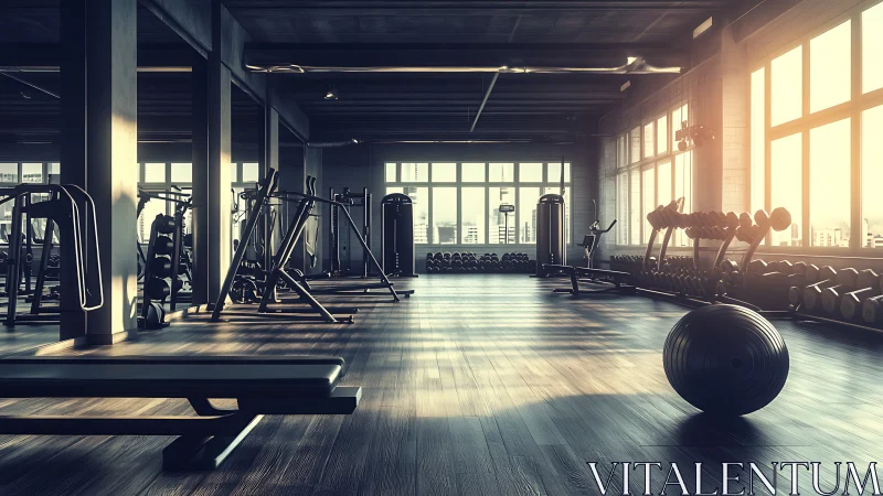 Morning light quietly turns the empty urban gym into theatre