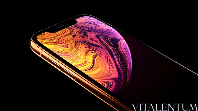 iPhone XS Max Gold Liquid Swirl Display Showcase.