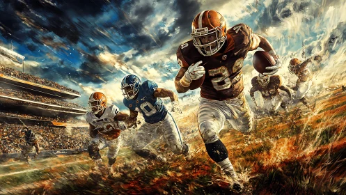 Electric football showdown surges across a blazing field