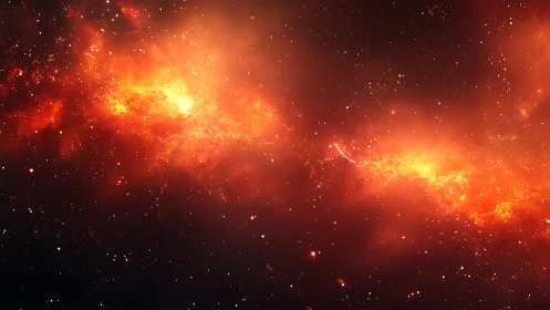 Luminous interstellar nebula band glows across deep space field