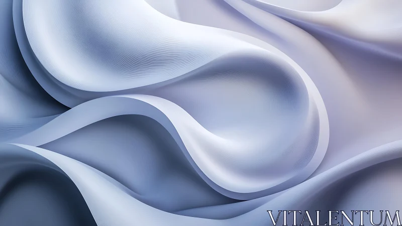 Soft Abstract Waves in Gentle Blue and White Gradient Digital Art.