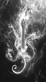 Luminous guitar of swirling smoke and dancing melody.