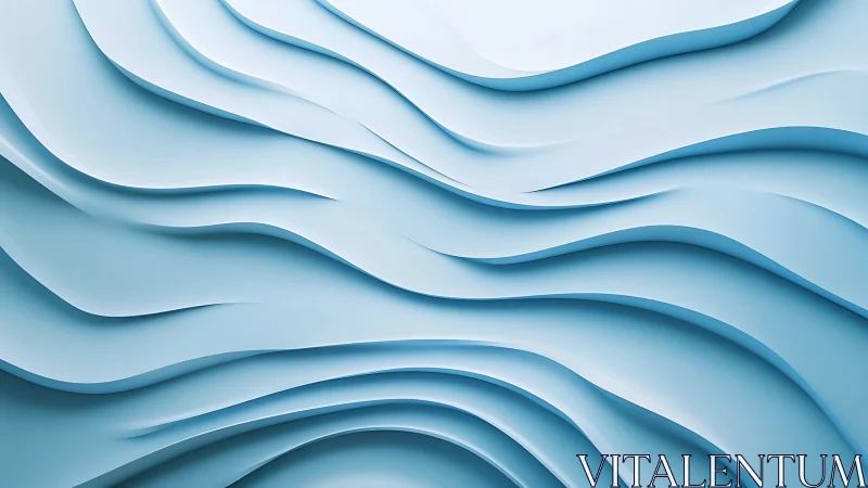 Layered cyan wave relief with flowing minimal contour forms.