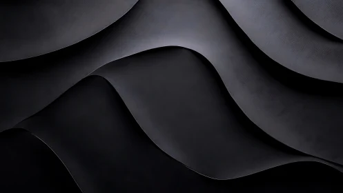 Layered dark wave surfaces with sculpted matte texture.