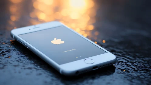 Glowing Apple Device Awakens Against Nocturnal Bokeh