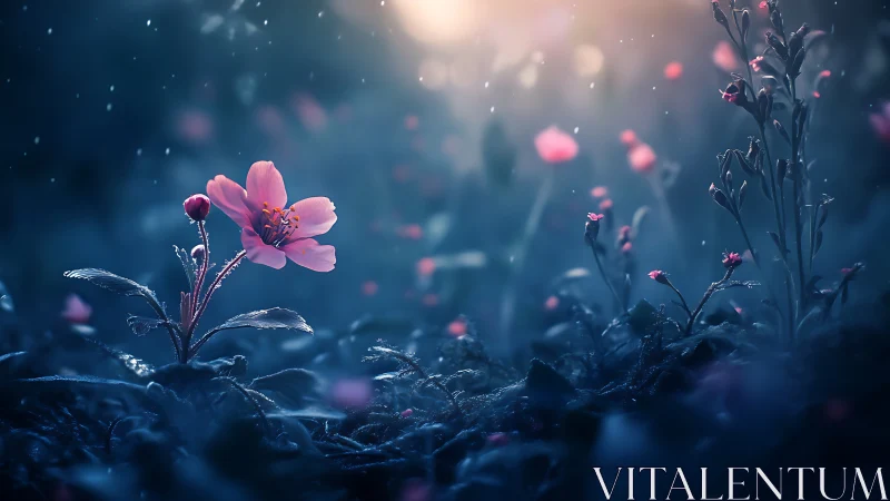 Frost-laden Pink Petals: Macro Depth-of-field Study with Bokeh Luminescence