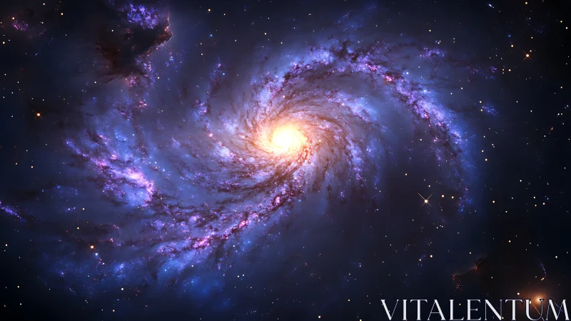 Spiral galaxy core with luminous accretion disk dynamics.