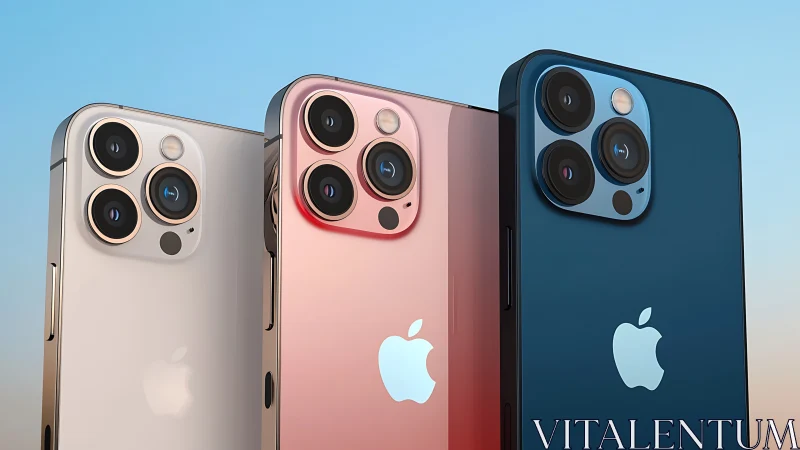 iPhone 13 Pro color lineup with triple camera systems.