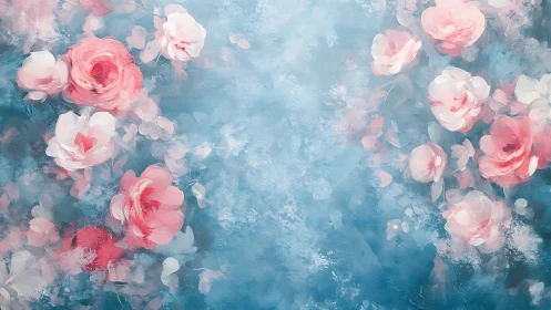Pink Peonies Dissolve Into Dreamy Turquoise Poetry