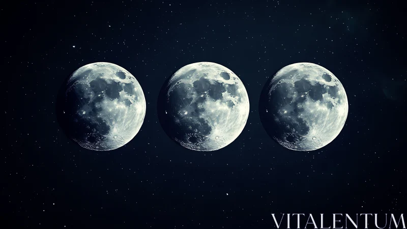 Triple moonlit sky inviting quiet, curious stargazing.