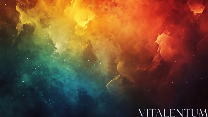 Nebular color gradient renders turbulent volumetric cosmic clouds