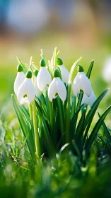 Snowdrops in Early Spring Bloom.