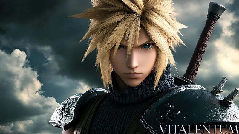 Armored anime swordsman rendered in high-detail 3D realism